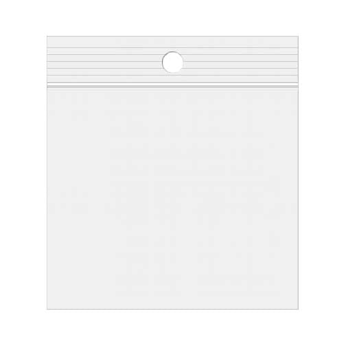 Blixtlåspåsar med häng hål 10x10cm Kristallklart PP 50 mikron (100 st) [ZR44]