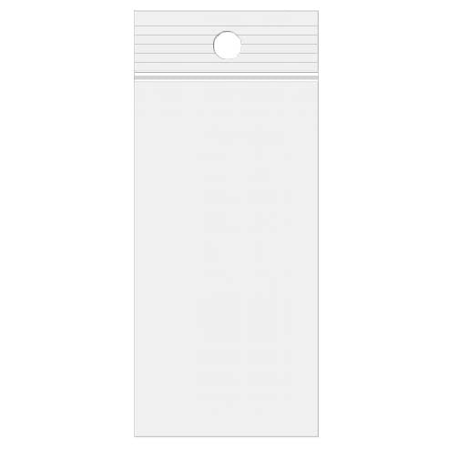 Blixtlåspåsar med häng hål 7,5x20,5cm Kristallklart PP 50 mikron (100 st) [ZR38]