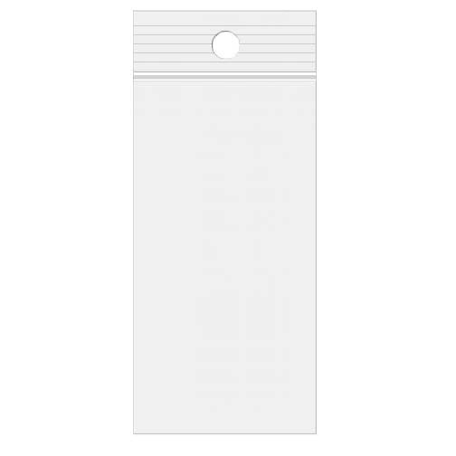 Blixtlåspåsar med häng hål 7,5x15cm Kristallklart PP 50 mikron (100 st) [ZR36]