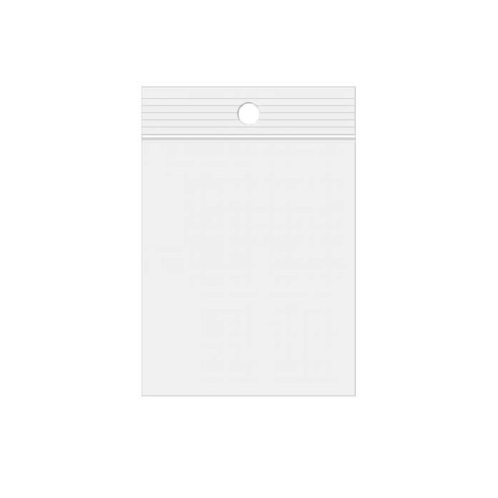 Blixtlåspåsar med häng hål 5x7,5cm Kristallklart PP 50 mikron (100 st) [ZR23]
