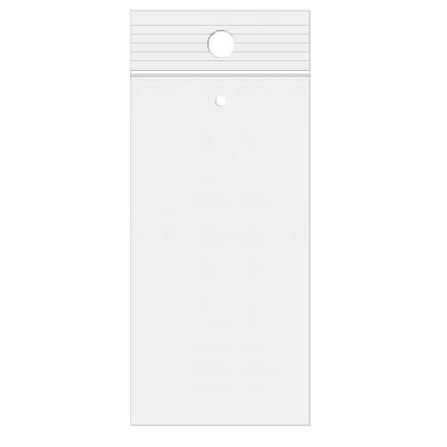 Blixtlåspåsar med häng hål och lufthål 7,5x20,5cm Kristallklart PP 50 mikron (100 st) [ZR38V]