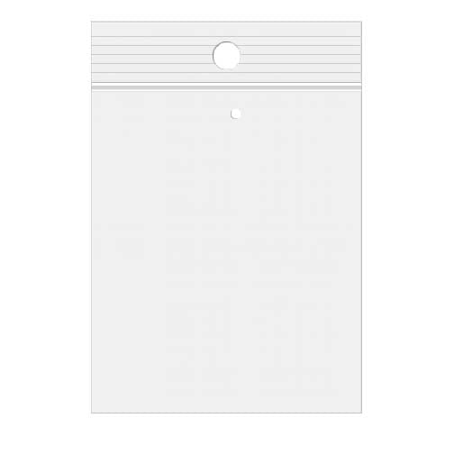 Blixtlåspåsar med häng hål och lufthål 12,5x20,5cm Kristallklart PP 50 mikron (100 st) [ZR58V]