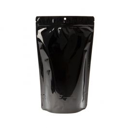 Stå upp påsar Black 17,1x8,9x28,6cm Med hängande hål (100 st) [ZBGM4BH]