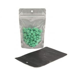 Stå upp påsar Transparent/Svart 10,2x6x15,2cm Med hängande hål (100 st) [ZBGR2BCH]