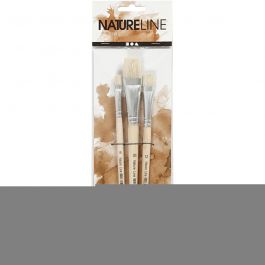 Natur Line Penslar, nr. 8+12+20, L: 18,5-20,5 cm, B: 10-20 mm, platta, 3 st./ 1 förp. [HOB-100263]
