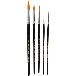 Gold Line-penslar, nr. 1+4+8+12+18, L: 17-19 cm, B: 1-7 mm, runda, 5 st./ 1 förp. [HOB-100265]