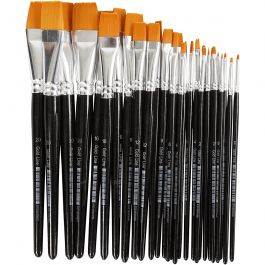 Gold Line-penslar, nr. 0+2+4+8+12+16+20, L: 17-21 cm, B: 2-22 mm, platta, 30 st./ 1 förp. [HOB-10249]
