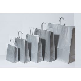 Papperskassar Silver 32+12x41cm Kraft Papper 100 gram (50 st) [PAM3241SI]