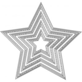 Skär och prägelschablon, stjärnor, Dia. 3,5-11,5 cm, 1 st. [HOB-11778]
