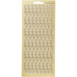Stickers, bårder, ark 10x23 cm, guld, 1 ark [HOB-170060]