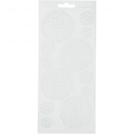 Stickers, blommor, ark 10x23 cm, vit, 1 ark [HOB-170098]