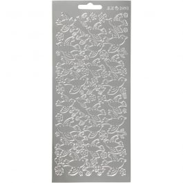 Stickers, duvor, ark 10x23 cm, silver, 1 ark [HOB-170100]