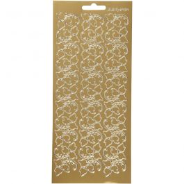 Stickers, blad, ark 10x23 cm, guld, 1 ark [HOB-170101]