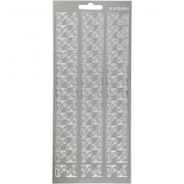 Stickers, hörnen, ark 10x23 cm, silver, 1 ark [HOB-170118]