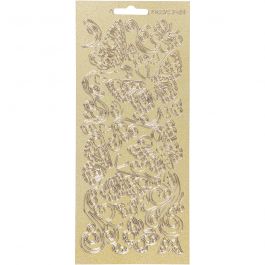 Stickers, fjärilar, ark 10x23 cm, guld, 1 ark [HOB-170131]
