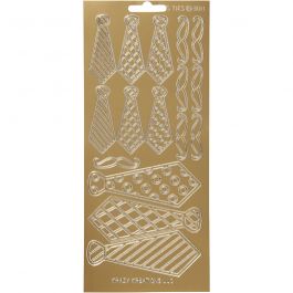 Stickers, slips, ark 10x23 cm, guld, 1 ark [HOB-170147]