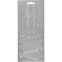 Stickers, slips, ark 10x23 cm, silver, 1 ark [HOB-170148]