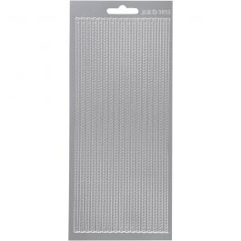 Stickers, bårder, ark 10x23 cm, silver, 1 ark [HOB-170168]