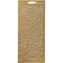 Stickers, stjärnor, 10x23 cm, guld, 1 ark [HOB-170182]