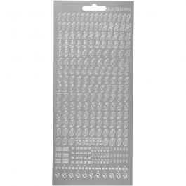 Stickers, siffror, ark 10x23 cm, silver, 1 ark [HOB-170213]