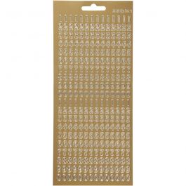 Stickers, siffror, ark 10x23 cm, guld, 1 ark [HOB-170220]