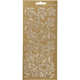 Stickers, kvistar, ark 10x23 cm, guld, 1 ark [HOB-170236]