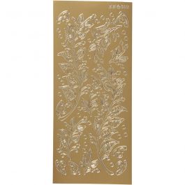 Stickers, blad, ark 10x23 cm, guld, 1 ark [HOB-170238]