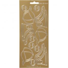 Stickers, sport, ark 10x23 cm, guld, 1 ark [HOB-170248]