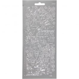 Stickers, lanternor, ark 10x23 cm, silver, 1 ark [HOB-170255]