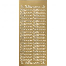 Stickers, velkommen, ark 10x23 cm, guld, 1 ark [HOB-170261]