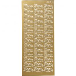 Stickers, menu, ark 10x23 cm, guld, 1 ark [HOB-170264]