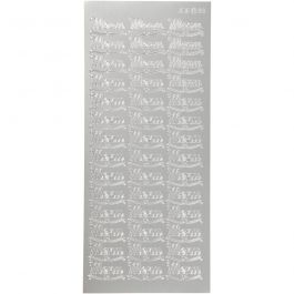 Stickers, menu, ark 10x23 cm, silver, 1 ark [HOB-170265]