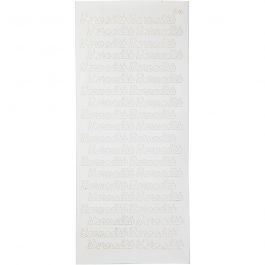Stickers, barnedåb, ark 10x23 cm, vit, 1 ark [HOB-170273]