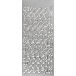 Stickers, konfirmation, silver, 1 ark [HOB-170277]