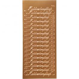 Stickers, kobberbryllup, ark 10x23 cm, koppar, 1 ark [HOB-170280]
