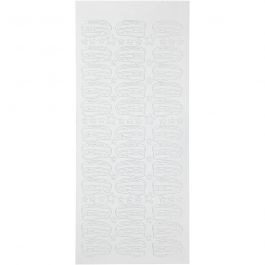 Stickers, studentmössor, ark 10x23 cm, vit, 1 ark [HOB-170287]