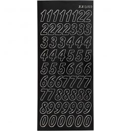 Stickers, stora siffror, ark 10x23 cm, svart, 1 ark [HOB-170291]