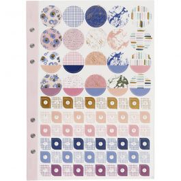Stickersbok, blommor, A5, guld, lila, rosa, 1 st. [HOB-192658]