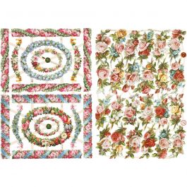 Bokmärken, småblommor, ark 16,5x23,5 cm, 2 ark/ 1 förp. [HOB-19359]