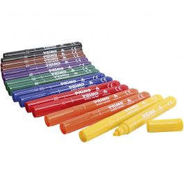 PRIMO Textiltuschpennor, mixade färger, 12x8 st./ 1 förp. [HOB-701298]