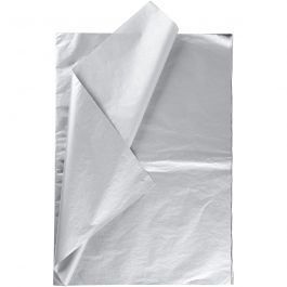 Silkespapper, ark 50x70 cm, 17 g, silver, 6 ark/ 1 förp. [HOB-200892]
