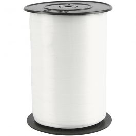 Presentsnöre, B: 10 mm, blank, vit, 250 m/ 1 rl. [HOB-20202]