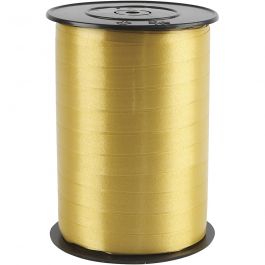 Presentsnöre, B: 10 mm, blank, guld, 250 m/ 1 rl. [HOB-20208]