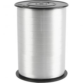 Presentsnöre, B: 10 mm, blank, silver, 250 m/ 1 rl. [HOB-20210]