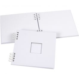 Scrapbok med spiral, stl. 20x20 cm, 250 g, vit, 1 st. [HOB-20445]