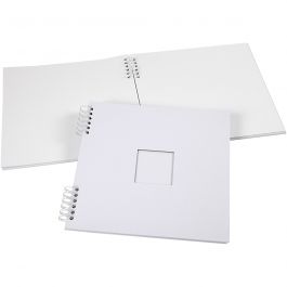 Scrapbok med spiral, stl. 30,5x30,5 cm, 250 g, vit, 1 st. [HOB-20447]