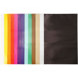 Glanspapper, ark 32x48 cm, 80 g, mixade färger, 100 ark/ 1 förp. [HOB-20468]