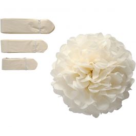 Papperspompomer, Dia. 20+24+30 cm, 16 g, råvit, 3 st./ 1 förp. [HOB-20472]