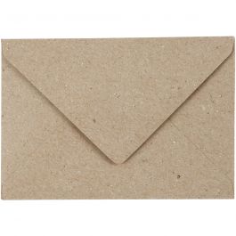 Återvunnet kuvert, kuvertstl. 7,8x11,5 cm, 120 g, natur, 50 st./ 1 förp. [HOB-20531]