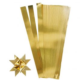 Stjärnstrimlor, L: 45 cm, Dia. 4,5 cm, B: 10 mm, guld, 100 strimlor/ 1 förp. [HOB-20713]